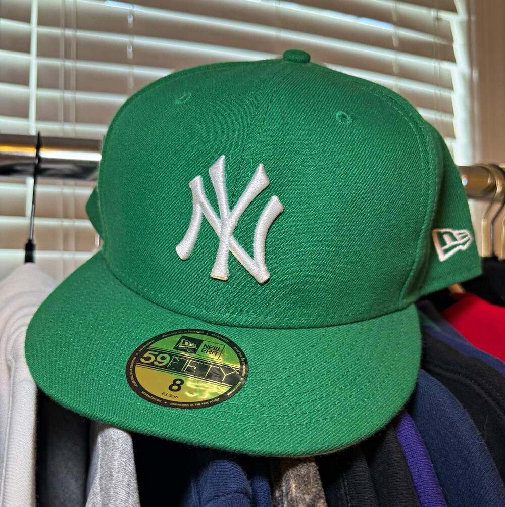 New Era 59FIFTY New York Yankees Green Fitted Cap Size 8 MLB Baseball